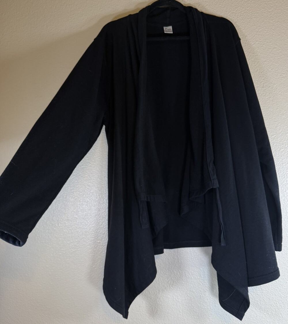 Old Navy Womens Plus XXL Cardigan Open Waterfall Front Wrap Black Casual